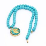 Price and Buy Nishapour Turquoise Necklace – Capricorn (Dey) Zodiac Gold Leaf Design - Image 3