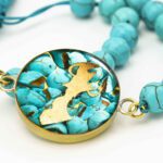 Price and Buy Nishapour Turquoise Necklace Featuring Zodiac Gold Leaf Design – Aquarius (Bahman) - Image 4