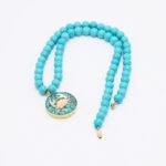 Price and Buy Nishapour Turquoise Necklace Featuring Zodiac Gold Leaf Design – Cancer (Tir) - Image 6