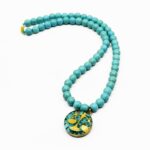 Price and Buy Nishapour Turquoise Necklace Featuring Zodiac Gold Leaf Design – Libra (Mehr) - Image 3