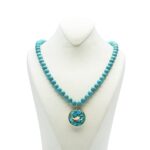 Price and Buy Nishapour Turquoise Necklace – Scorpio (Aban) Zodiac Gold Leaf Design