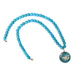Price and Buy Nishapour Turquoise Necklace – Scorpio (Aban) Zodiac Gold Leaf Design - Image 3