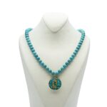 Price and Buy Nishapour Turquoise Necklace – Virgo (Shahrivar) Zodiac Gold Leaf Design