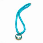 Price and Buy Nishapour Turquoise Necklace with Zodiac Gold Leaf Taurus ‘Ordibehesht’ Design - Image 3