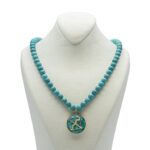 Price and Buy Nishapour Turquoise Necklace – Zodiac Gold Leaf Sagittarius (Azar) Design
