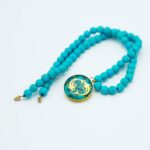 Price and Buy Nishapour Turquoise Pendant on Turquoise Stone Necklace – Pisces Esfand Gold Leaf - Image 3