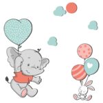 Price and Buy Nursery Wooden Wall Stickers with Elephant Design for Baby’s Room