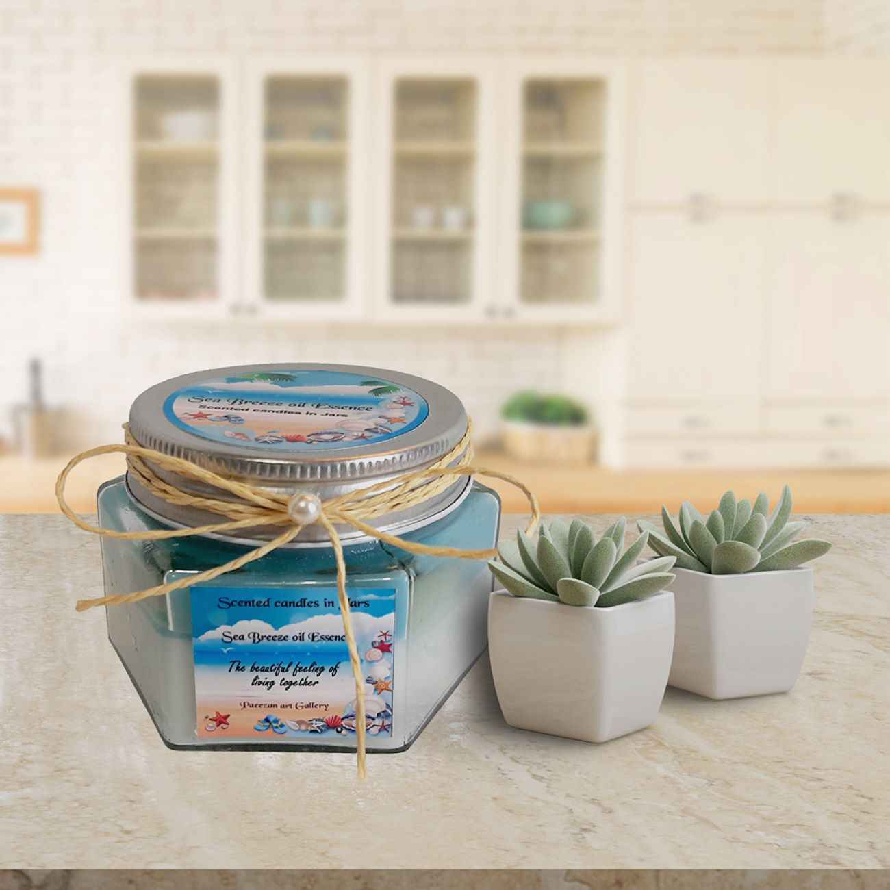 Price and Buy Ocean Breeze Scented Candle Jar – Ideal Gift & Decorative Piece - Image 3