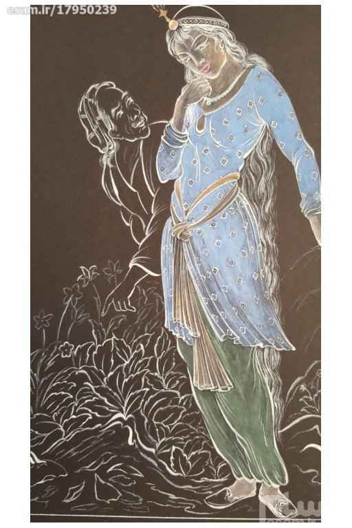 Price and Buy Original Persian Miniature Art Painting: Gouache and Watercolor – Girl and Old Man - Image 5