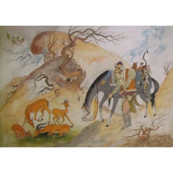 Price and Buy Original Persian Miniature Art Painting: Gouache and Watercolor – Hunting_68f27de7ef21b.jpeg Price and Buy Original Persian Miniature Art Painting: Gouache and Watercolor – Hunting