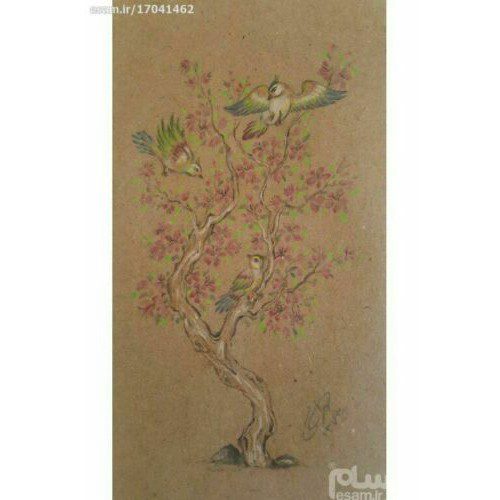 Price and Buy Original Persian Miniature Art Painting: Gouache and Watercolor – Tree and Birds_68f2fc6584877.jpeg Price and Buy Original Persian Miniature Art Painting: Gouache and Watercolor – Tree and Birds