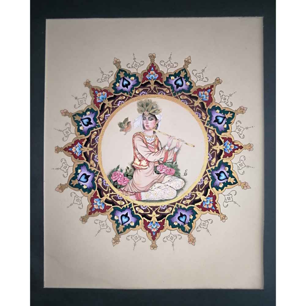 Price and Buy Original Persian Miniature Art Painting: Gouache on Cardboard – Banoo by Mohadeseh Asari