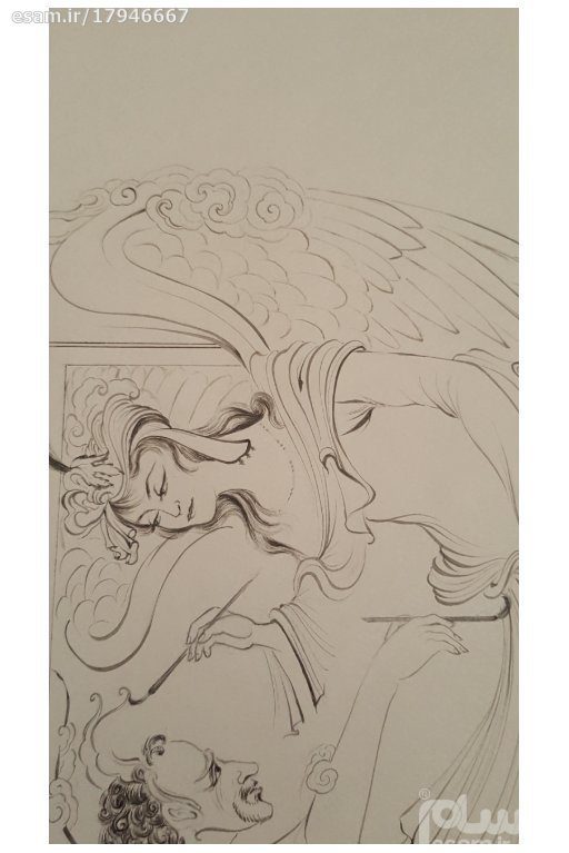 Price and Buy Original Persian Miniature Art Painting: Watercolor – Angel and Demon - Image 5