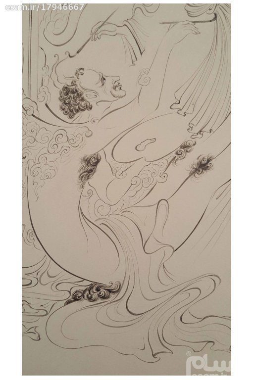 Price and Buy Original Persian Miniature Art Painting: Watercolor – Angel and Demon - Image 6
