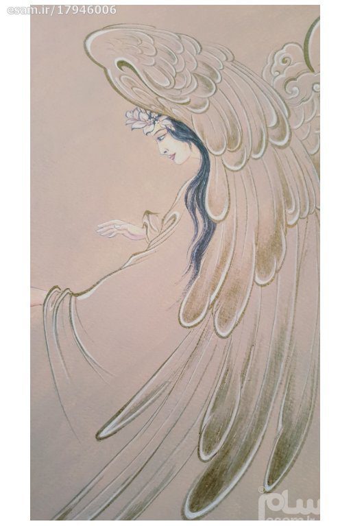 Price and Buy Original Persian Miniature Art Painting: Watercolor – Angel Callers - Image 3