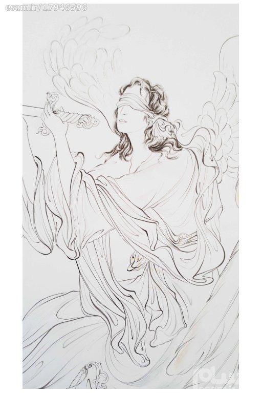 Price and Buy Original Persian Miniature Art Painting: Watercolor – Justice Angel - Image 4