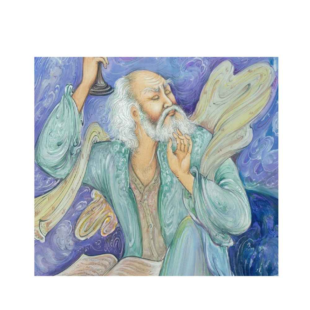 Price and Buy Original Persian Miniature Art Painting: Watercolor on Cardboard – Adab by Rasoul Motamedi - Image 3