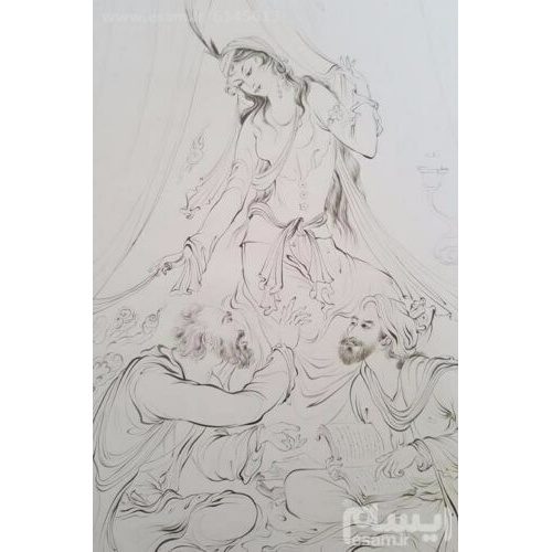 Price and Buy Original Persian Miniature Art Painting: Watercolor – Rumi and Shams - Image 3