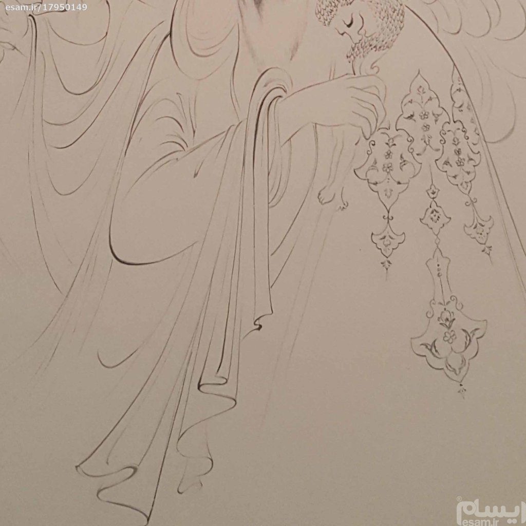 Price and Buy Original Persian Miniature Art Painting: Watercolor – Sheikh and Girl - Image 5