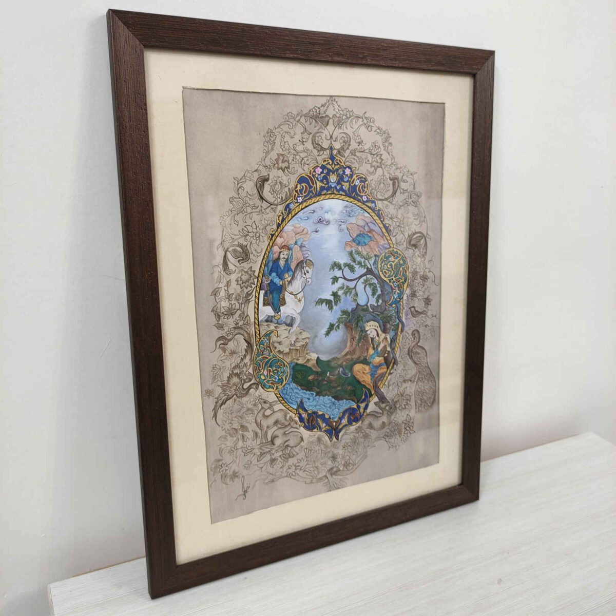 Price and Buy Original Persian Miniature Art Painting: Watercolor – The World of Love by Niloofar Hosseinpour - Image 4