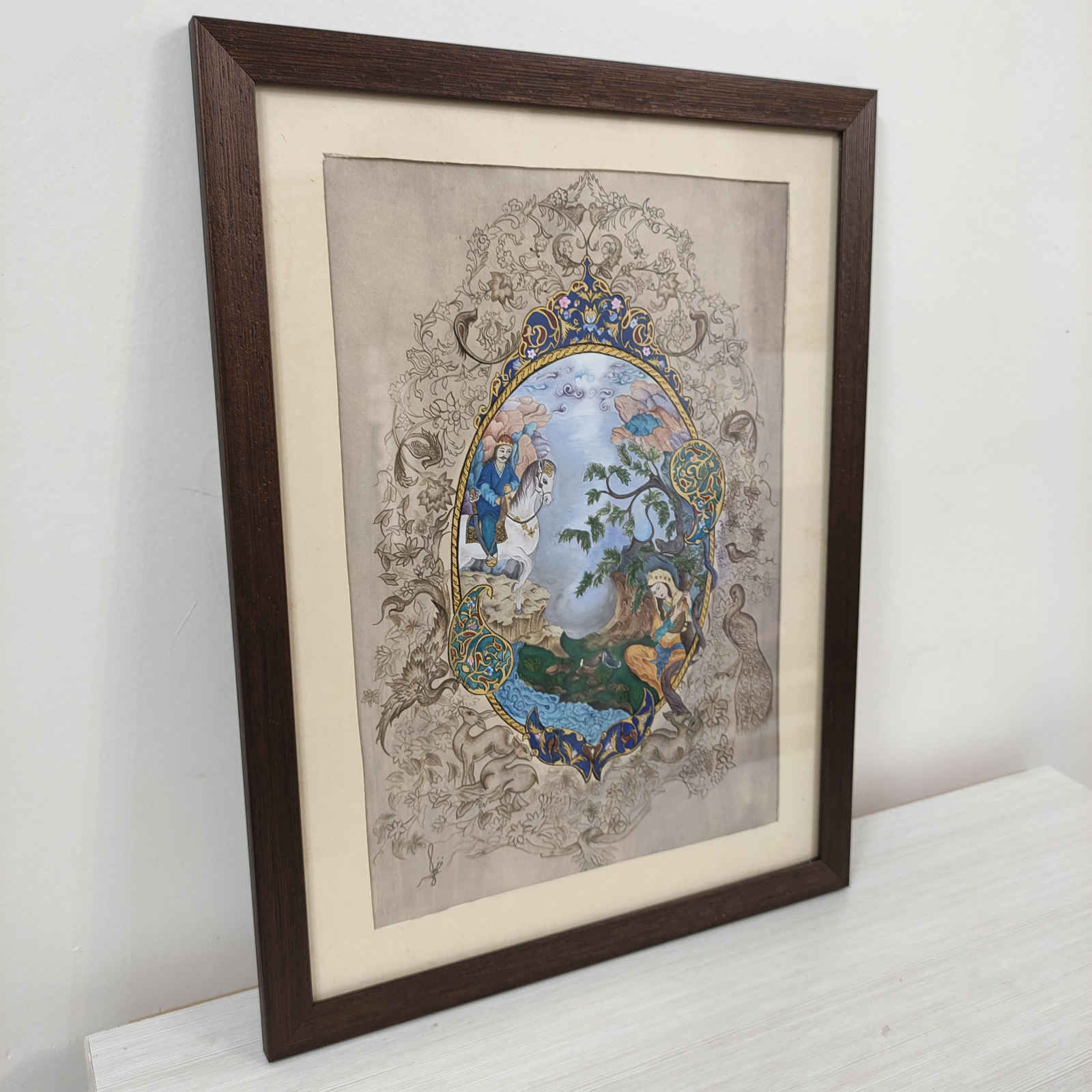 Price and Buy Original Persian Miniature Art Painting: Watercolor – The World of Love by Niloofar Hosseinpour - Image 4