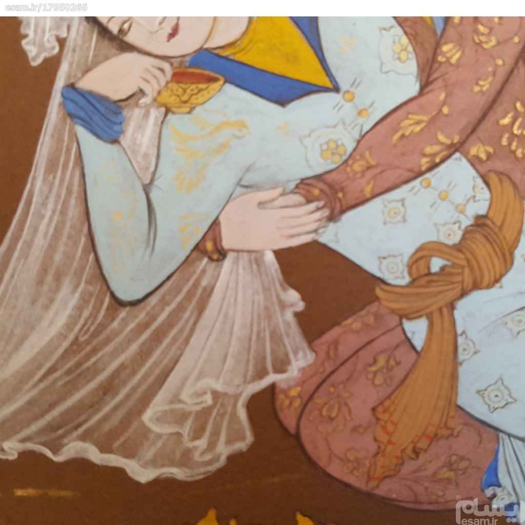 Price and Buy Original Persian Safavid Art Painting: Watercolor and Gouache on Cardboard – Layla and Majnun - Image 4