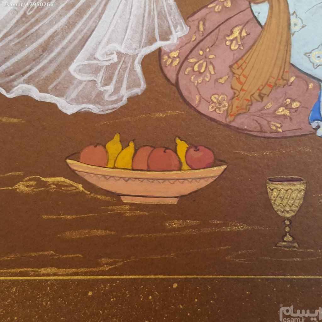 Price and Buy Original Persian Safavid Art Painting: Watercolor and Gouache on Cardboard – Layla and Majnun - Image 5