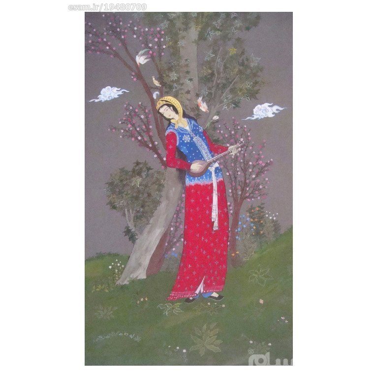 Price and Buy Original Persian Safavid Art Painting: Watercolor and Gouache on Cardboard – Spring and Setar