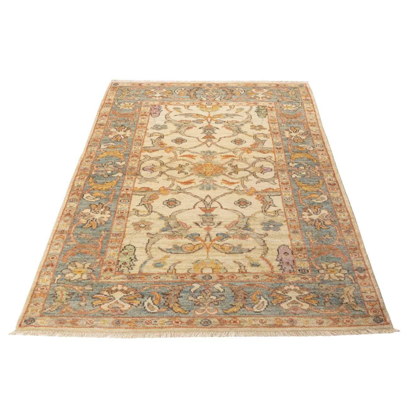 Price and Buy Original Persian Wool Carpet Hand-Knotted in Shiraz Bordered Cream - Image 3