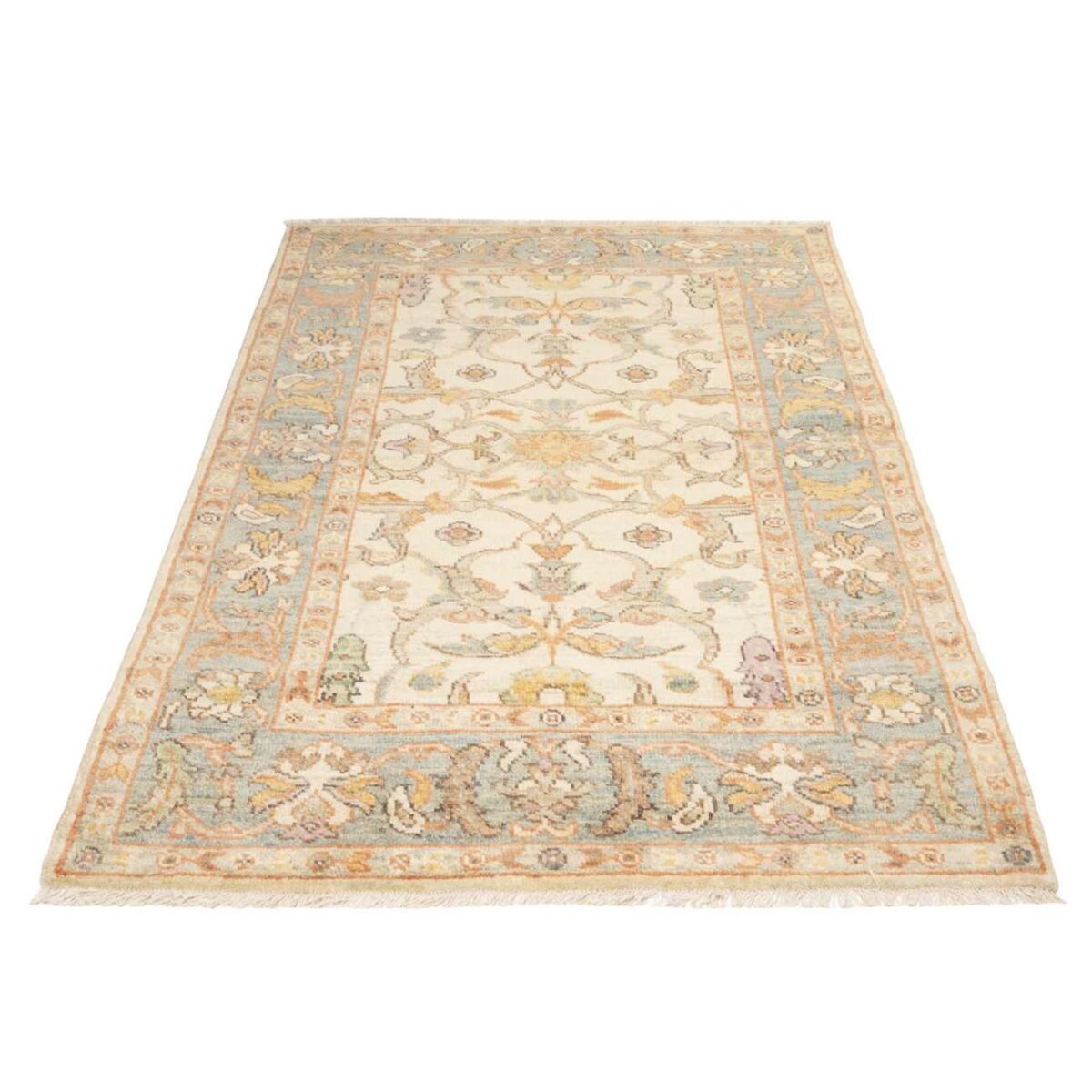 Price and Buy Original Persian Wool Carpet Hand-Knotted in Shiraz Bordered Cream - Image 4