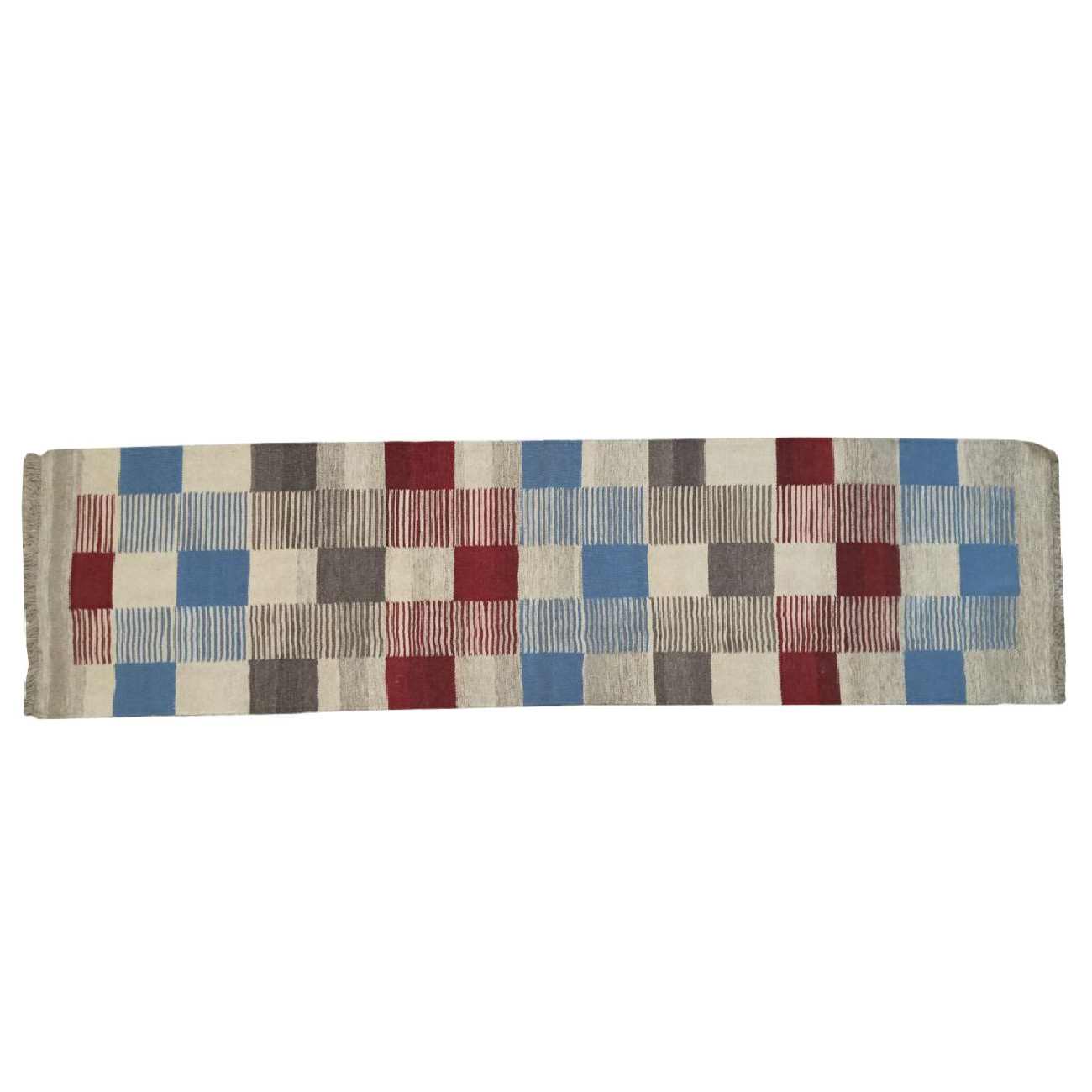 Price and Buy Original Persian Wool Kilim Rug Handwoven Checkered Cream - Image 4