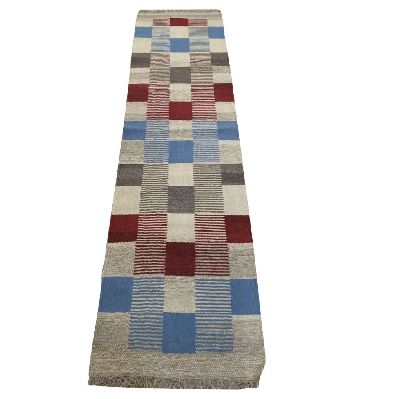 Price and Buy Original Persian Wool Kilim Rug Handwoven Checkered Cream - Image 6