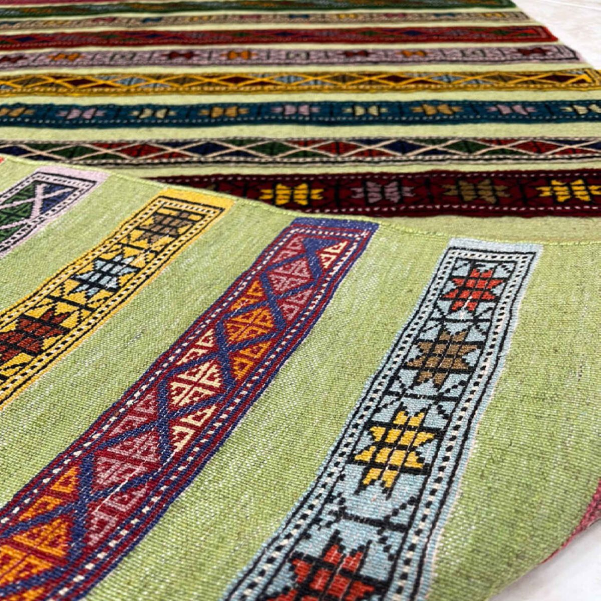 Price and Buy Original Persian Wool Kilim Rug Handwoven in Golestan Striped - Image 3