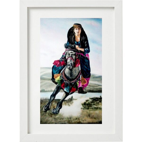 Price and Buy Original Realism Art Painting – Watercolor on Cardboard, Kurdish Girl by Sahar Otufi