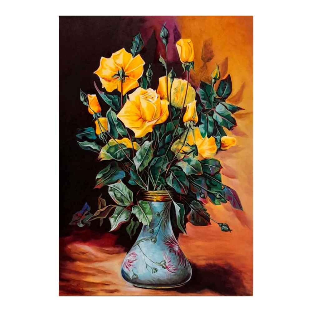 Price and Buy Original Realism Painting – Oil on Canvas, Flowers by Ahmad Motaghedi