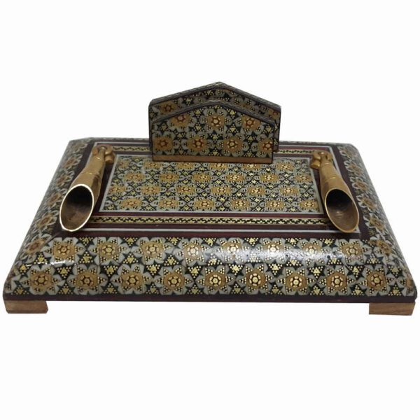 Price and Buy Ornamental Pen Holder – Khorshid Theme with Khatamkari_68fbdb654854d.jpeg Price and Buy Ornamental Pen Holder – Khorshid Theme with Khatamkari
