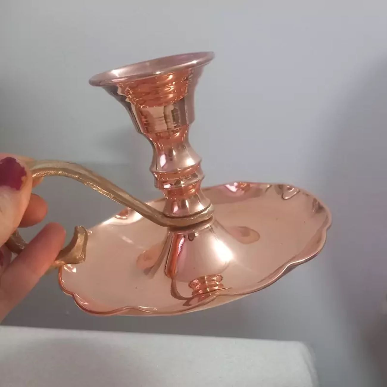 Price and Buy Pair of Handcrafted Elegant and Vintage Style copper candlesticks, nano-coated - Image 6