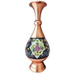 Price and Buy Pardaz Decorative Copper Vase – Artisan Handcrafted with Persian Minakari Enamel, Perfect for Tabletops and Shelves