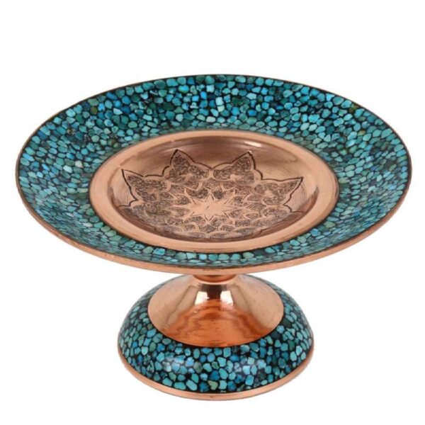 Price and Buy Pedestal Turquoise Inlay Copper Dish Model Sayeh_68fbdcb652fb3.jpeg Price and Buy Pedestal Turquoise Inlay Copper Dish Model Sayeh
