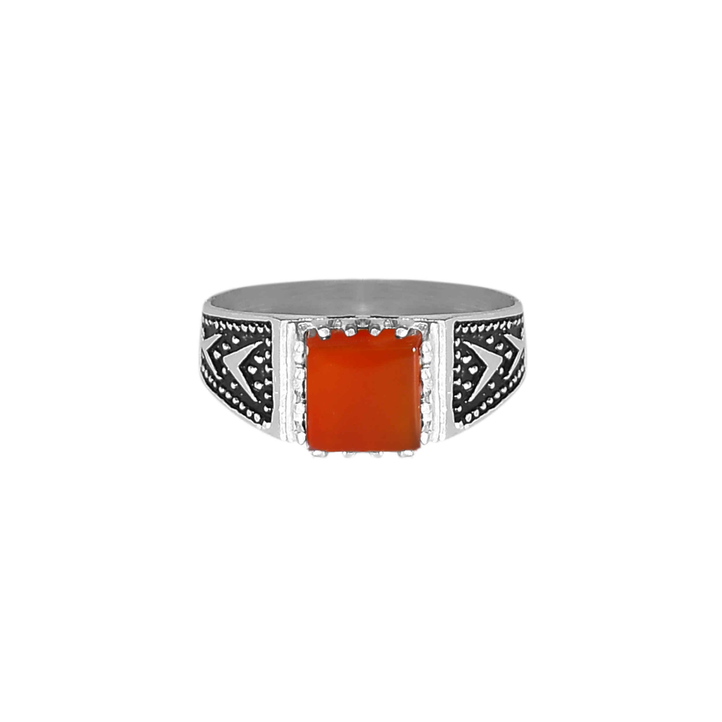 Price and Buy Persian Agate Silver Ring for Men Elegance Red Model ANMS - Image 3