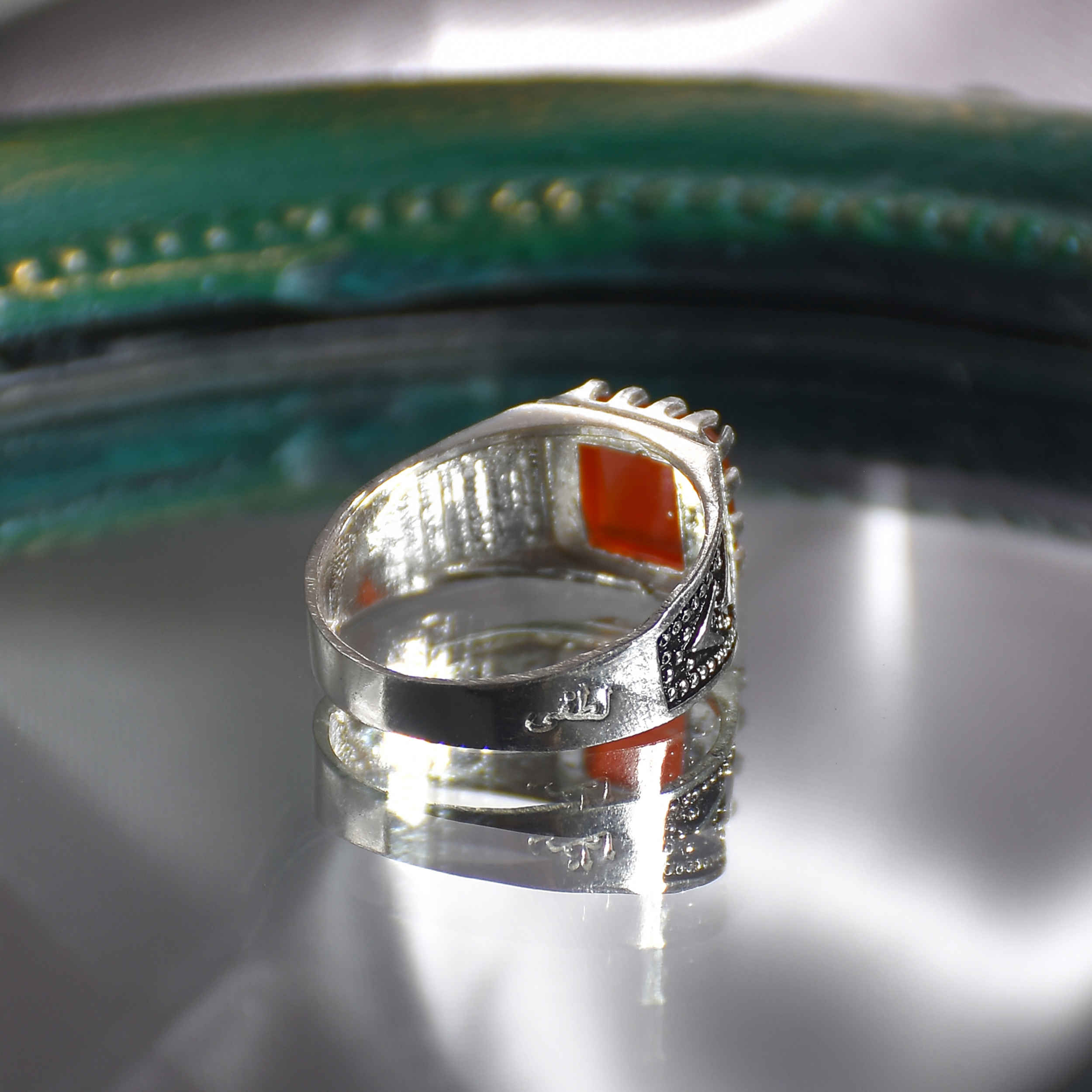 Price and Buy Persian Agate Silver Ring for Men Elegance Red Model ANMS - Image 4