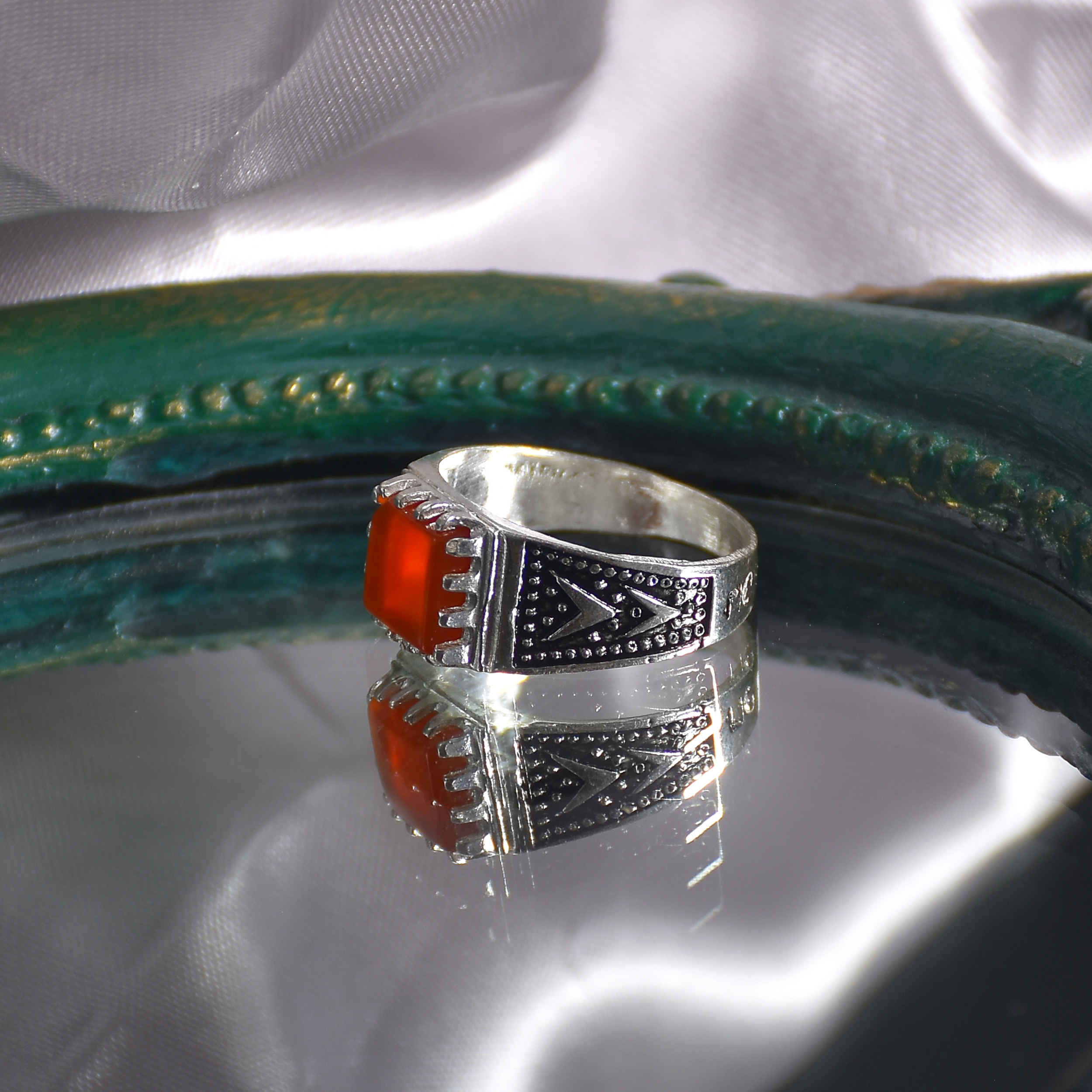 Price and Buy Persian Agate Silver Ring for Men Elegance Red Model ANMS - Image 5