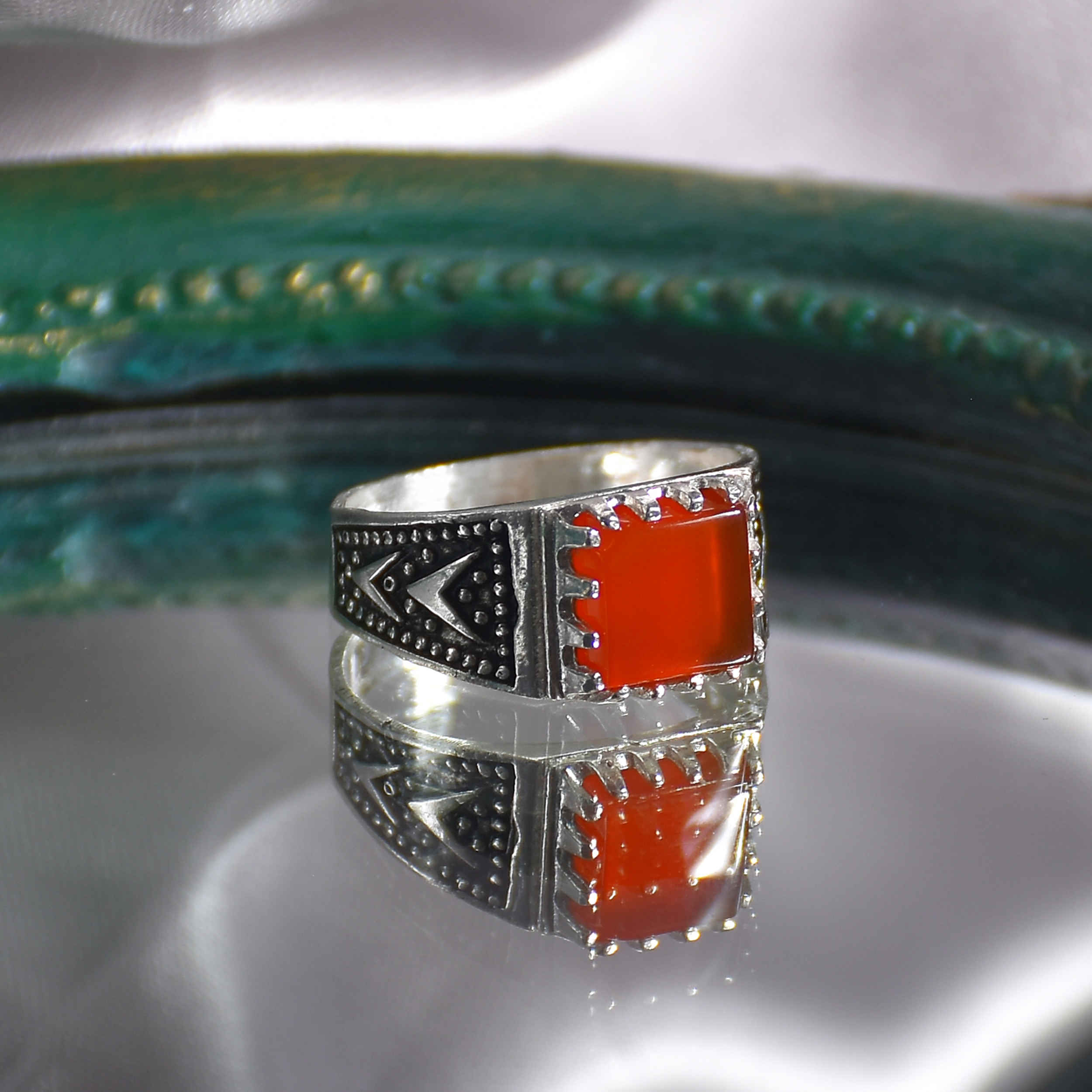 Price and Buy Persian Agate Silver Ring for Men Elegance Red Model ANMS - Image 6