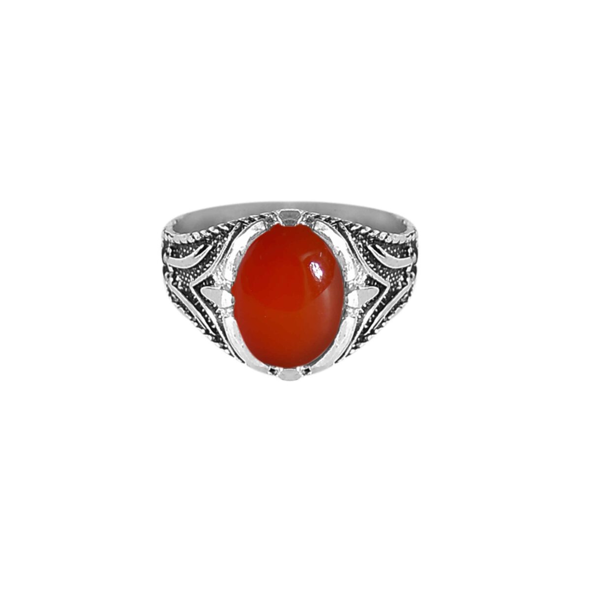 Price and Buy Persian Agate Silver Ring for Men Elegance Red - Image 5