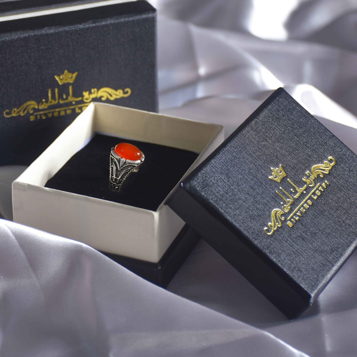 Price and Buy Persian Agate Silver Ring for Men Elegance Red - Image 6