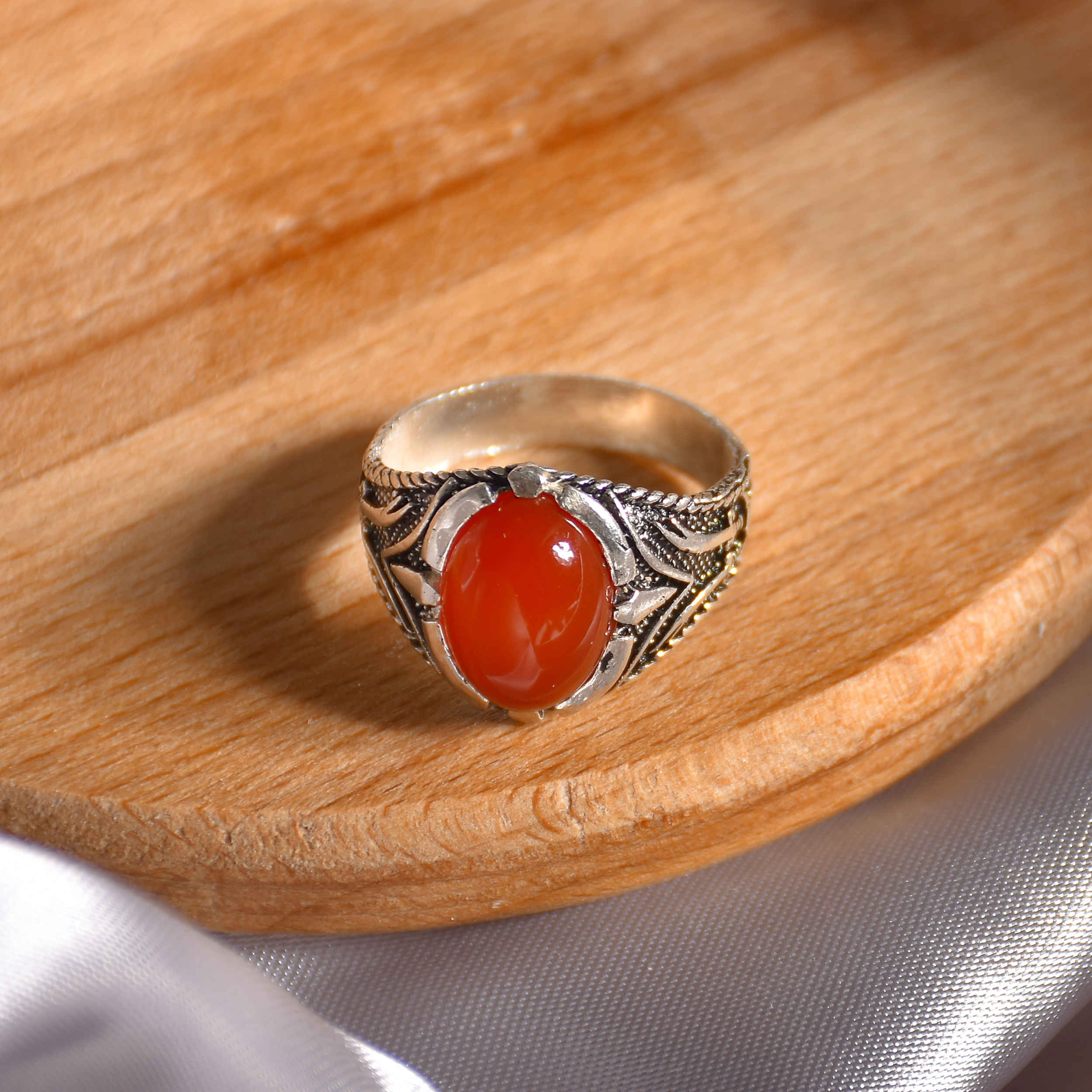 Price and Buy Persian Agate Silver Ring for Men Elegance Red - Image 7