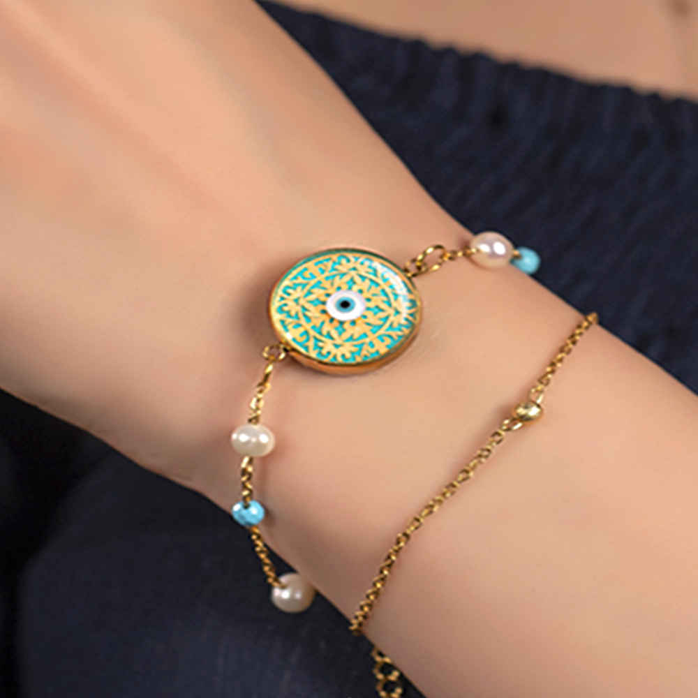Price and Buy Persian Beaded Bracelet for Women – Cheshm Nazar Design - Image 5