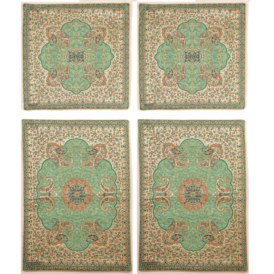 Price and Buy Persian Bedspread Set – Oriental Style Double Size with Termeh Fabric – Green Reyhan - Image 3