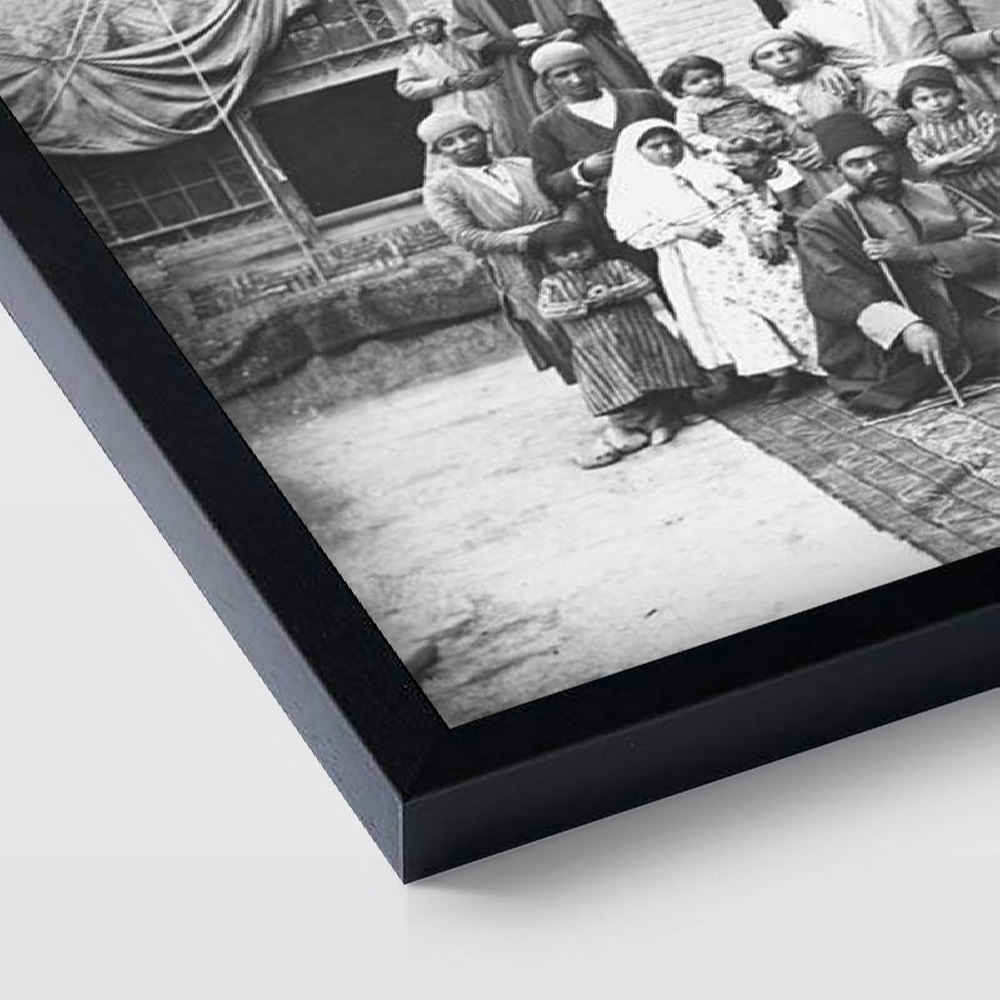 Price and Buy Persian Black and White PVC Print with Frame – Ghajarieh Wall Art - Image 3
