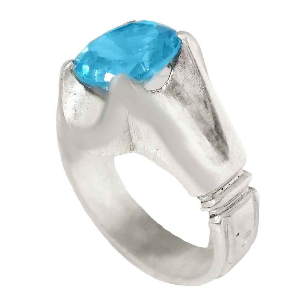 Price and Buy Persian Blue Topaz Silver Ring for Men Dara
